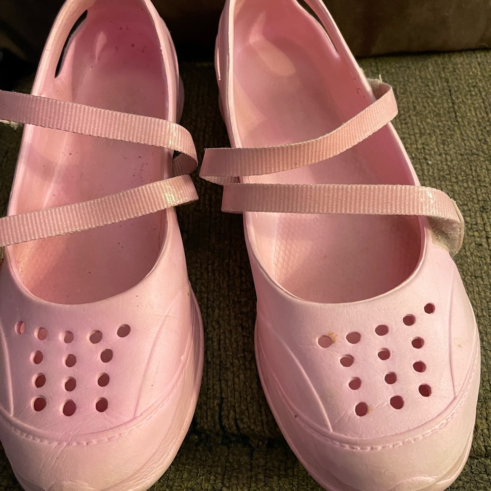 Plastic shoes.